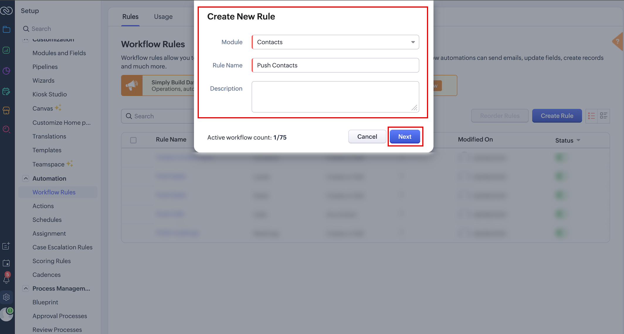 Image of Next button